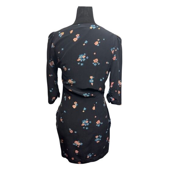 Witchery Floral Silk Dress Navy - Picture 3 of 11